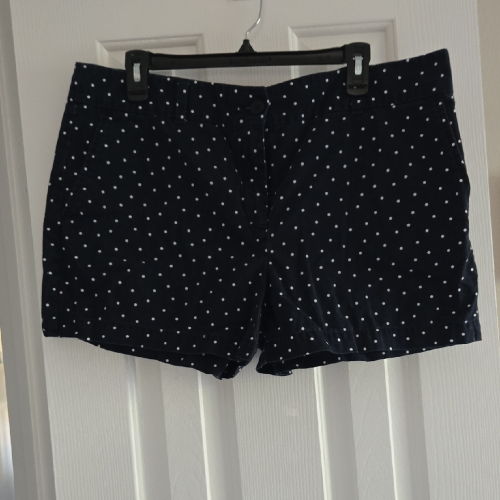 LOFT Navy Polka Dot Shorts